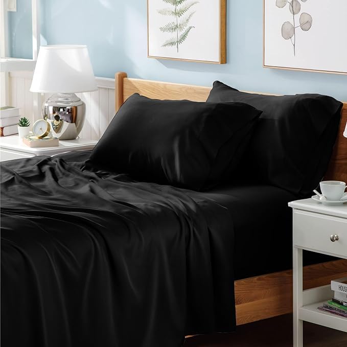 Luxury Polyester Cotton Percale Flat Sheet Bedding - Soft, Cozy, Wrinkle and Fade Resistant Bed Top Sheet Bedding Flat Sheet