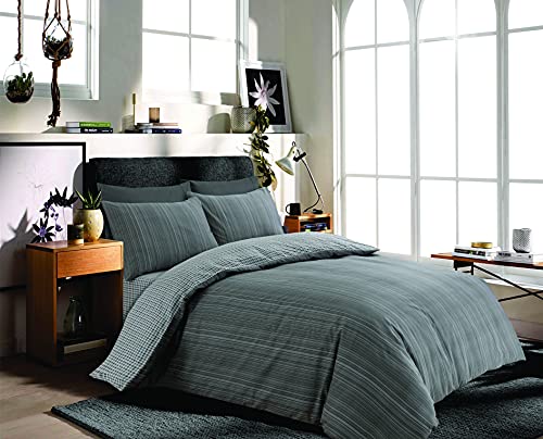 Floral Grey Duvet Cover Set 3 Pcs Polyester-Cotton Quilt Cover Bedding Set With Pillow Cases Easy Care Machine Washable Anti Allergic