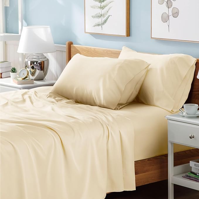 Luxury Polyester Cotton Percale Flat Sheet Bedding - Soft, Cozy, Wrinkle and Fade Resistant Bed Top Sheet Bedding Flat Sheet