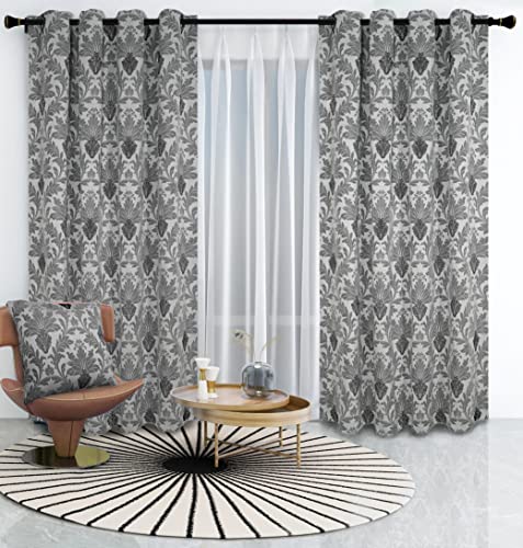 Richmond Curtains for Living Room Ring Top Jacquard Curtains Fully Lined Modern Panels Eyelet Curtains for Bedroom with Tie Backs