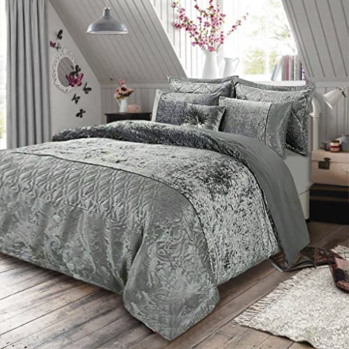 Solid Crushed Velvet Duvet Cover Luxury 3 Piece Bedding Set Ultra Soft Quilt Cover Easy Care Bedding