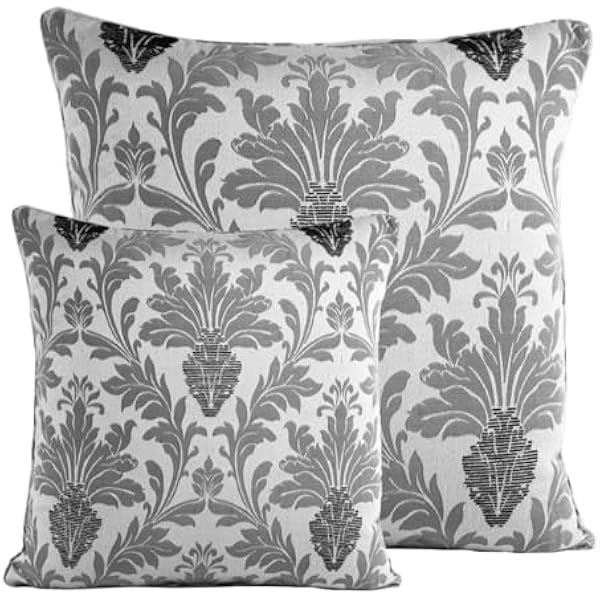 Cushion Covers 43 x 43 cm Jacquard Square Throw Pillow Sofa Cushion for Chair Bed Decorative Floral Cushion for Bedroom