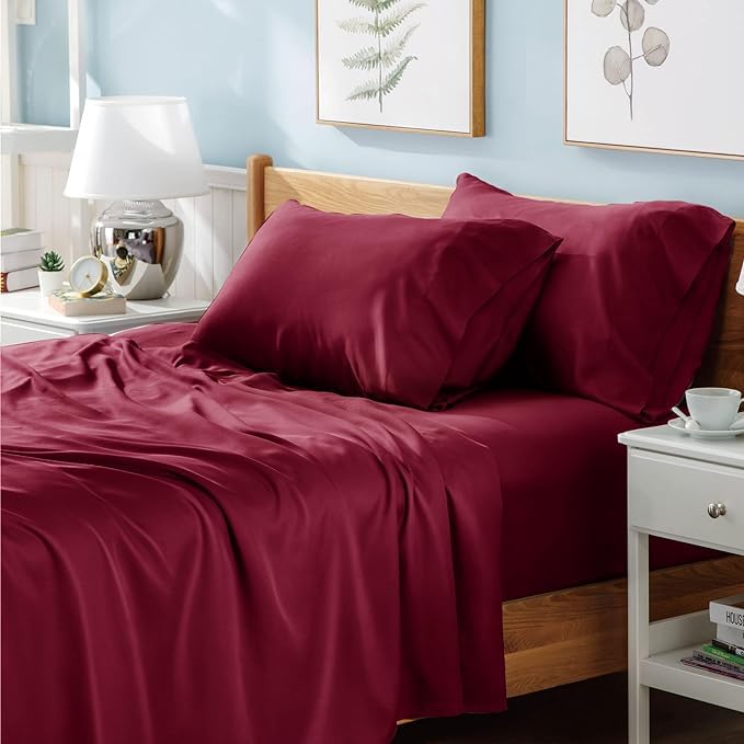 Luxury Polyester Cotton Percale Flat Sheet Bedding - Soft, Cozy, Wrinkle and Fade Resistant Bed Top Sheet Bedding Flat Sheet