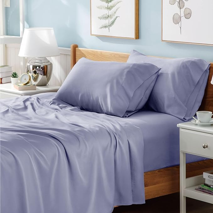 Luxury Polyester Cotton Percale Flat Sheet Bedding - Soft, Cozy, Wrinkle and Fade Resistant Bed Top Sheet Bedding Flat Sheet