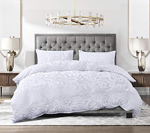 Teddy Fleece Duvet Cover Set 3 Pcs Pressed Velvet Quilt Cover with 2 Pillowcases Super Soft Bedding Set Anti-allergy Machine Washable