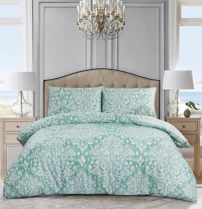 Floral Grey Duvet Cover Set 3 Pcs Polyester-Cotton Quilt Cover Bedding Set With Pillow Cases Easy Care Machine Washable Anti Allergic