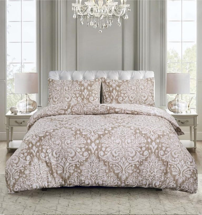Floral Grey Duvet Cover Set 3 Pcs Polyester-Cotton Quilt Cover Bedding Set With Pillow Cases Easy Care Machine Washable Anti Allergic