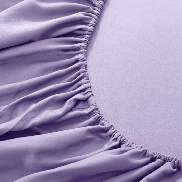 Extra Deep 30Cm Plain Fitted Sheet, Elastic Pocket Breathable Soft Polyester Cotton Bed sheet Machine Washable Fade Resistant