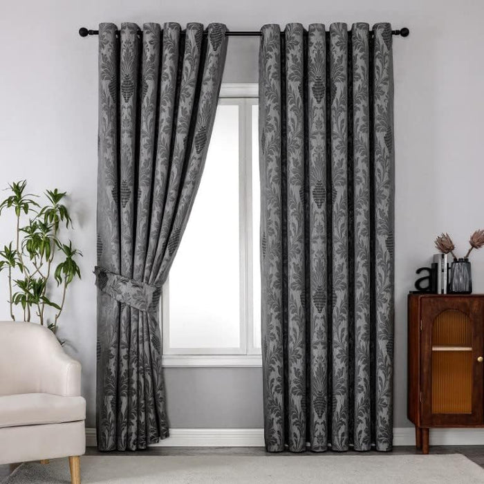 Richmond Curtains for Living Room Ring Top Jacquard Curtains Fully Lined Modern Panels Eyelet Curtains for Bedroom with Tie Backs