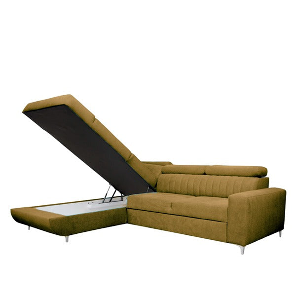 Houston Mustard Corner Sofa Bed