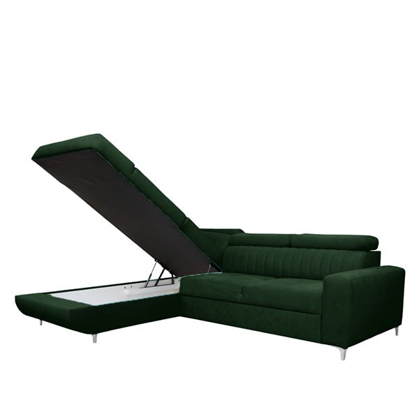 Houston Green Corner Sofa Bed