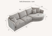 ALUXO® Rubin Corner Chaise in Pebble Boucle