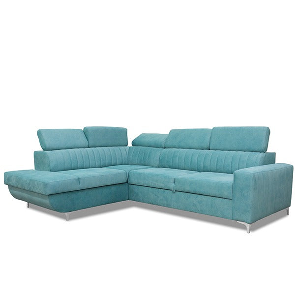 Houston Sky Blue Corner Sofa Bed