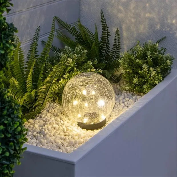 Solar Crackle Ball Light 15cm Diameter