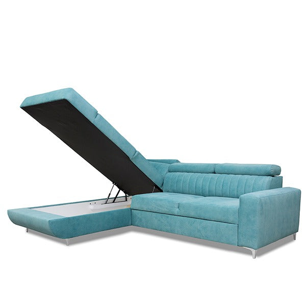 Houston Sky Blue Corner Sofa Bed
