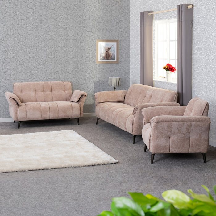 Amalfi 3 Seater Sofa Champagne Fabric