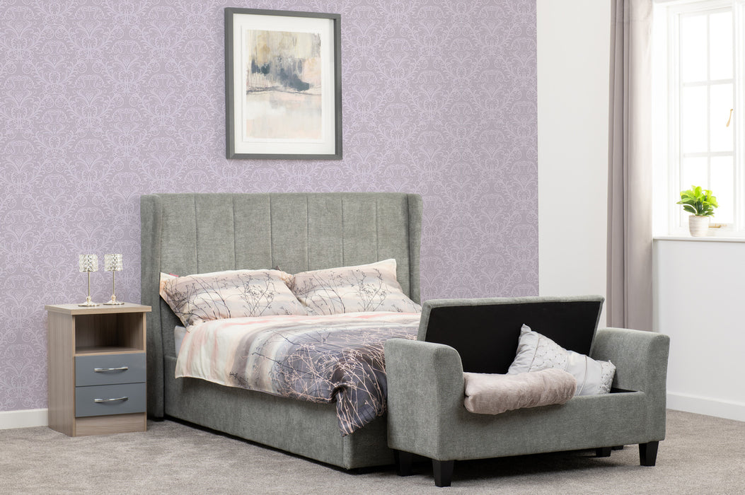 Amelia Plus 5' Storage Bed Dark Grey Fabric