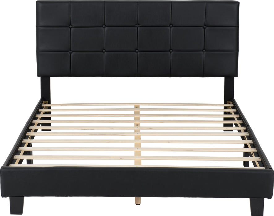 Arran 4'6" Bed Black Faux Leather