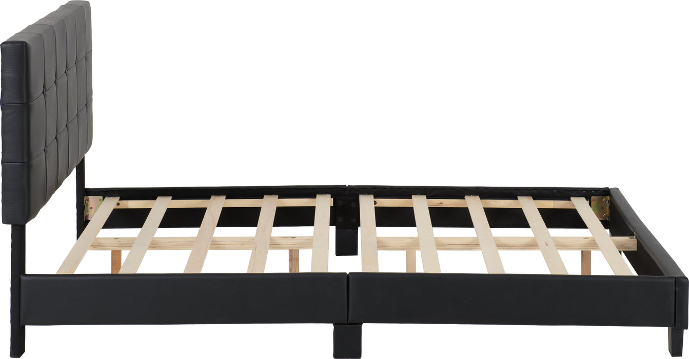 Arran 4'6" Bed Black Faux Leather