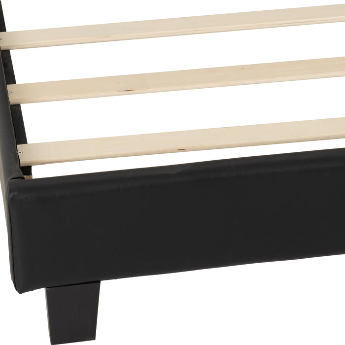Arran 4'6" Bed Black Faux Leather