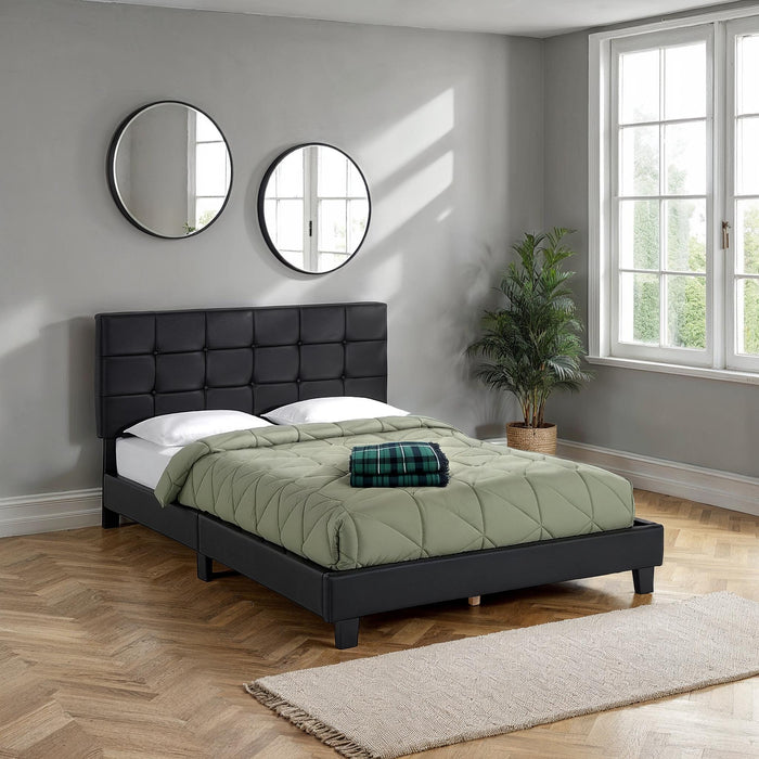 Arran 4'6" Bed Black Faux Leather
