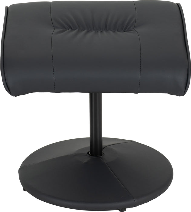 Ascot Recliner Chair & Footstool Midnight Blue Faux Leather