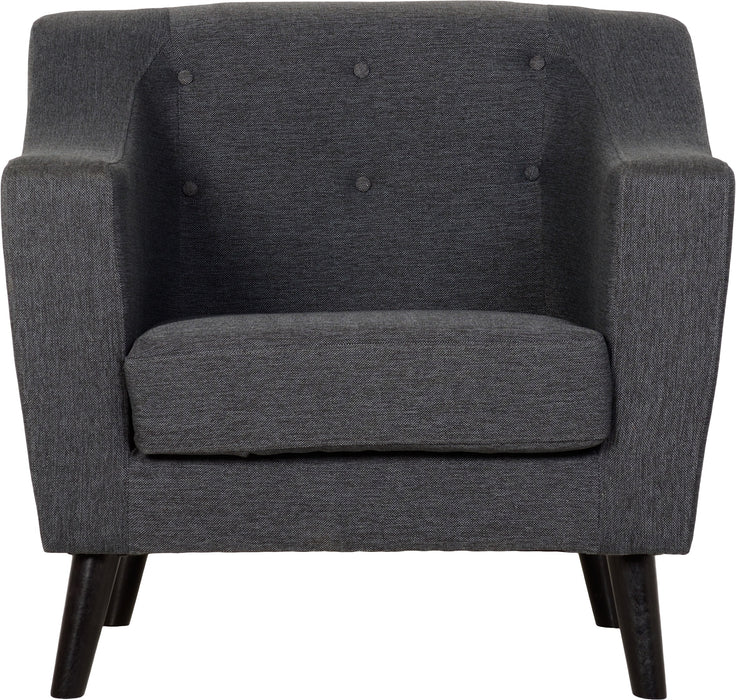Ashley 1 Seater Sofa Dark Grey Fabric