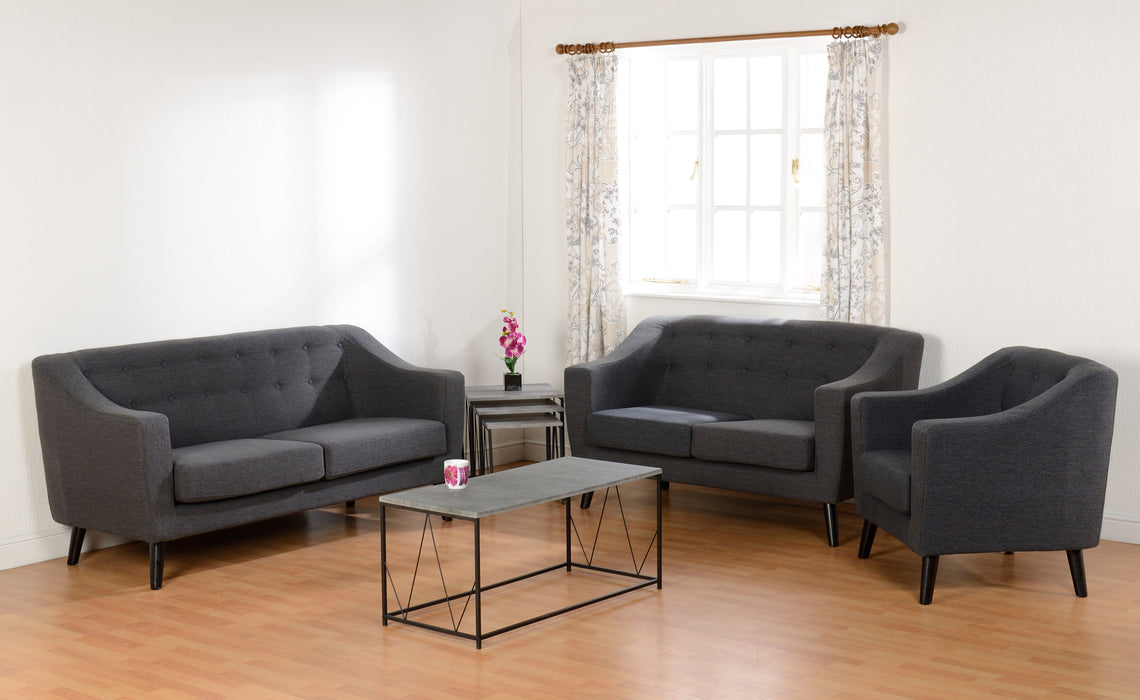 Ashley 1 Seater Sofa Dark Grey Fabric