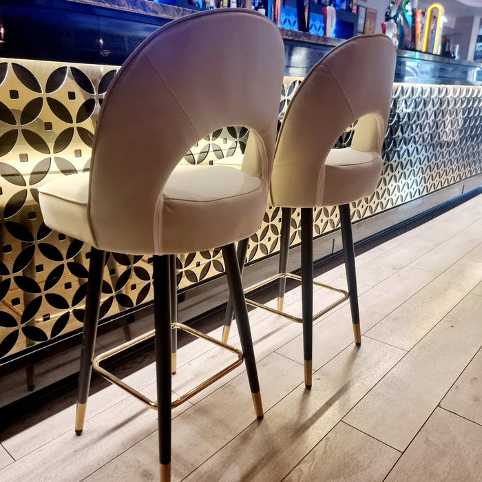 Astra Bar Stool Cream Leather