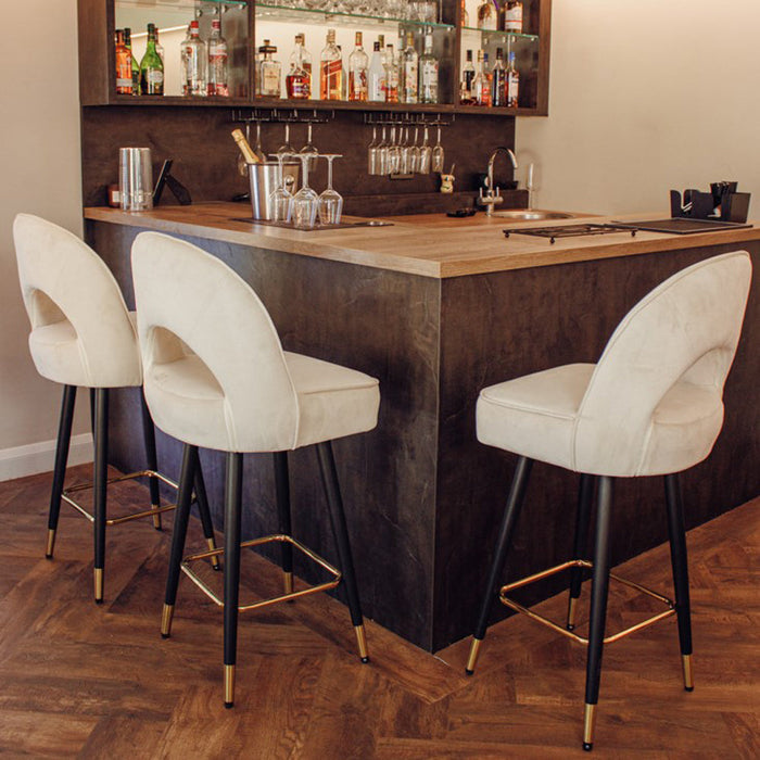 Astra Bar Stool Cream Leather