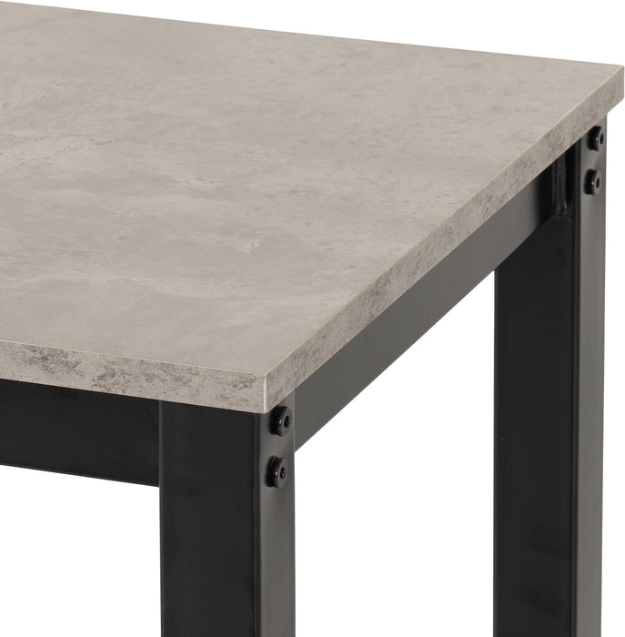 Athens Breakfast Bar Set Concrete Effect/Black