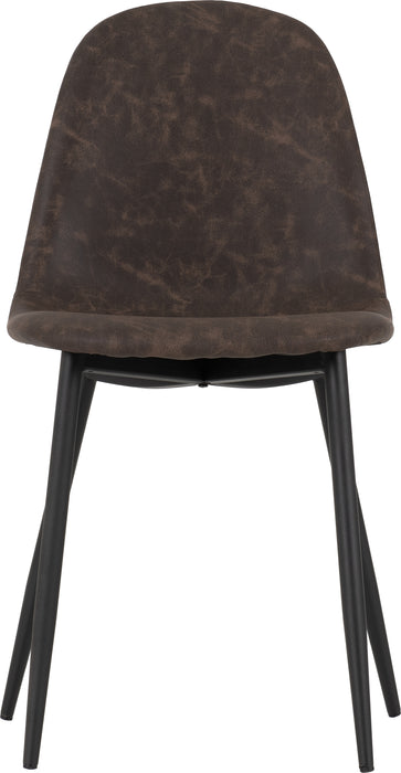 Hamilton Medium Dining Set with Athens Chairs Medium Oak Effect/Black/Brown Faux Leather