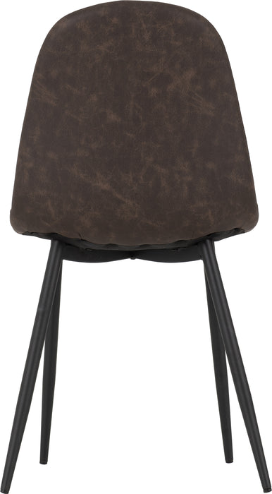 Hamilton Medium Dining Set with Athens Chairs Medium Oak Effect/Black/Brown Faux Leather