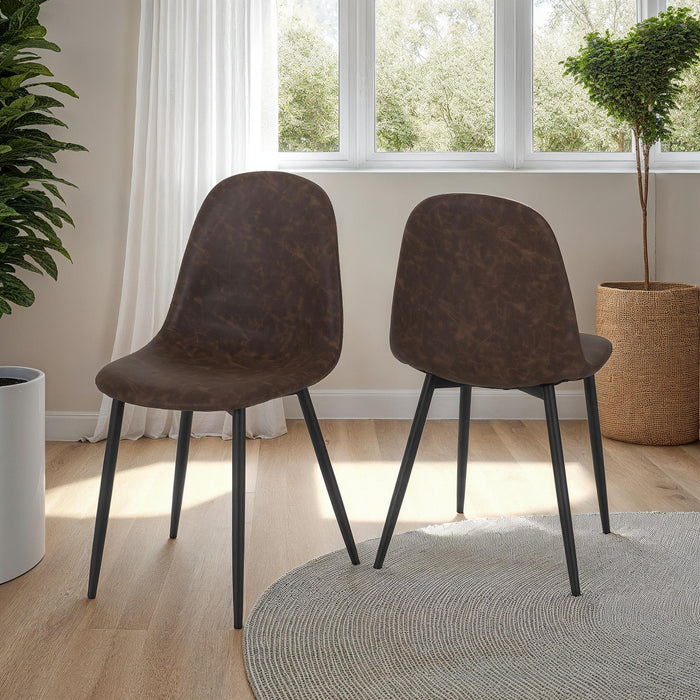 Hamilton Large Dining Set with Athens Chairs Medium Oak Effect/Black/Brown Faux Leather