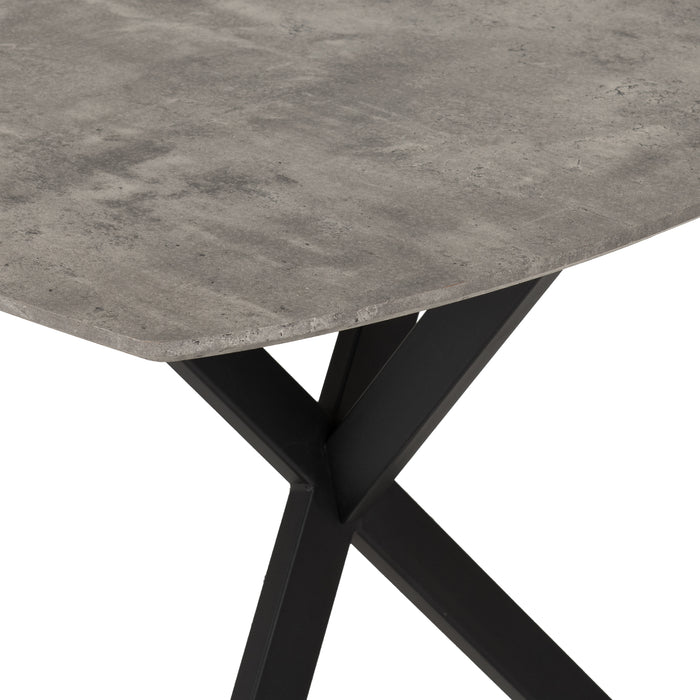Athens Rectangular Dining Table Concrete Effect/Black