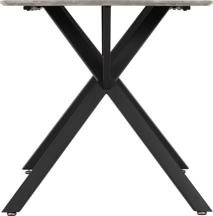 Athens Rectangular Dining Table Concrete Effect/Black