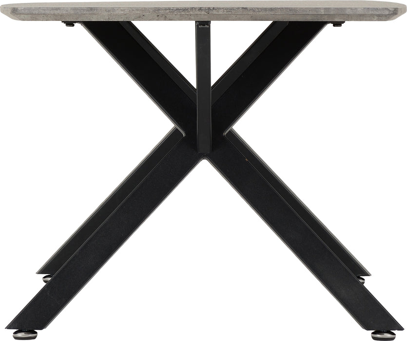 Athens Oval Coffee Table Concrete Effect/Black