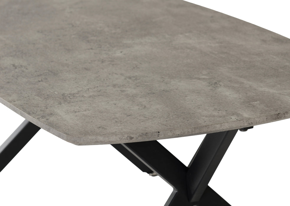 Athens Oval Coffee Table Concrete Effect/Black