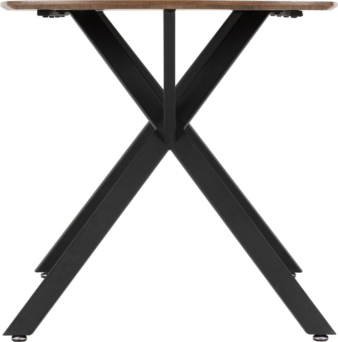 Athens Rectangular Dining Set with Avery Chairs Medium Oak Effect/Black/Sapphire Blue Velvet