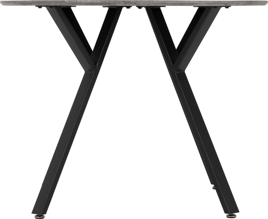 Athens Round Dining Set with Lukas Chairs Concrete Effect/Black/Grey Velvet