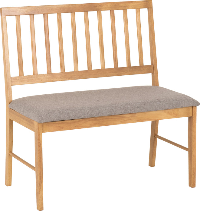 Austin 1+2 Dining Bench Set Oak Effect/Grey Fabric