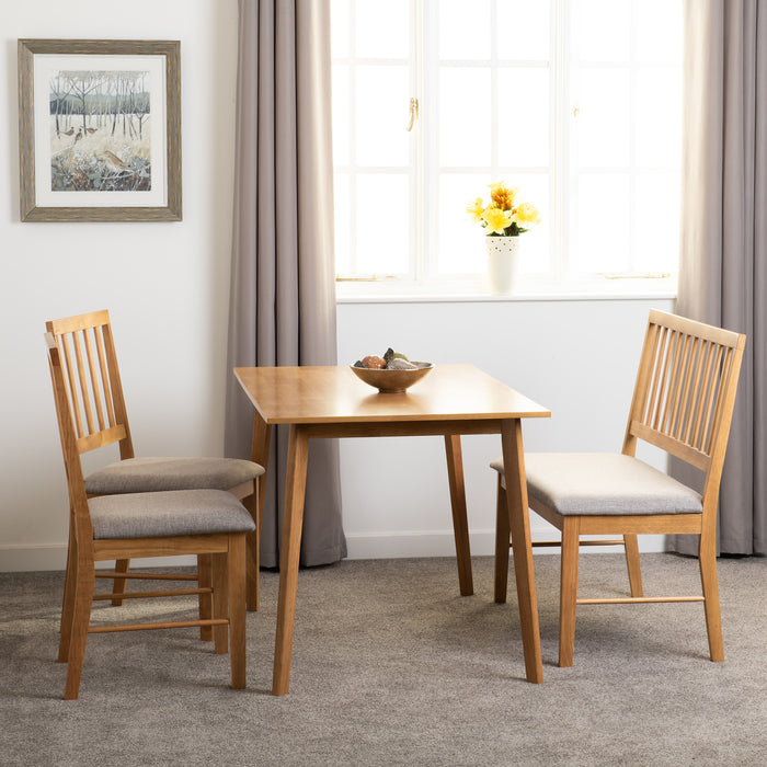 Austin Dining Bench Set (2 Chairs) Oak Effect/Grey Fabric