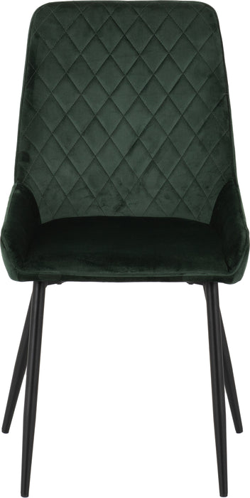 Athens Rectangular Dining Set with Avery Chairs Concrete Effect/Black/Emerald Green Velvet
