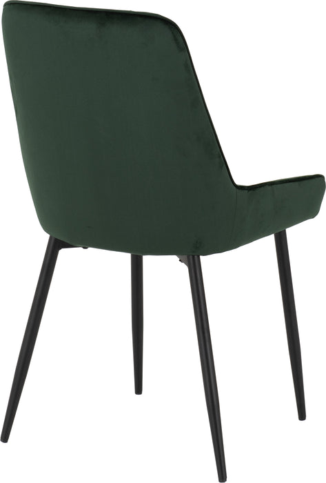 Athens Rectangular Dining Set with Avery Chairs Medium Oak Effect/Black/Emerald Green Velvet