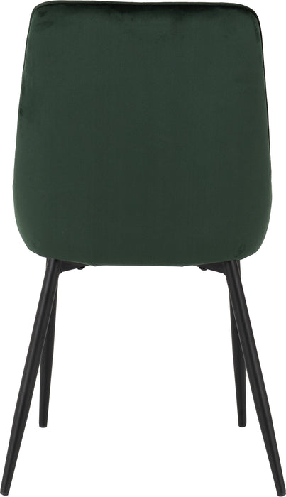 Athens Rectangular Dining Set with Avery Chairs Medium Oak Effect/Black/Emerald Green Velvet