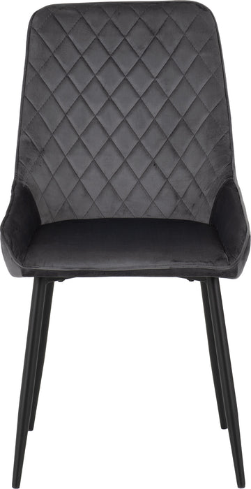 Athens Rectangular Dining Set with Avery Chairs Concrete Effect/Black/Grey Velvet
