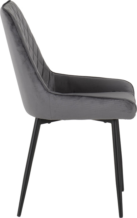 Athens Rectangular Dining Set with Avery Chairs Medium Oak Effect/Black/Grey Velvet