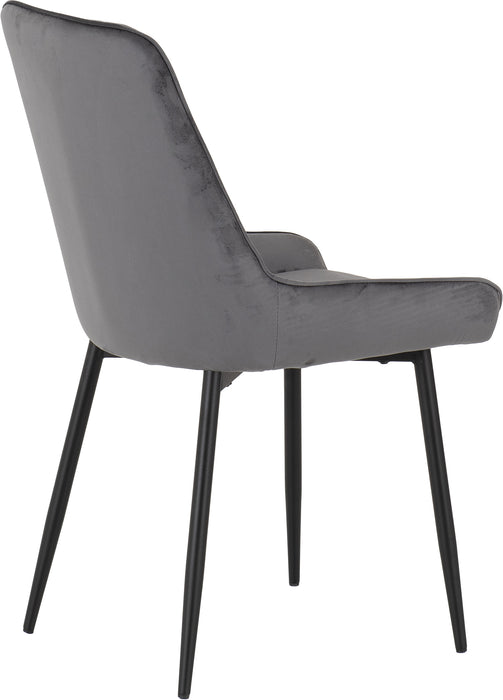 Athens Rectangular Dining Set with Avery Chairs Concrete Effect/Black/Grey Velvet