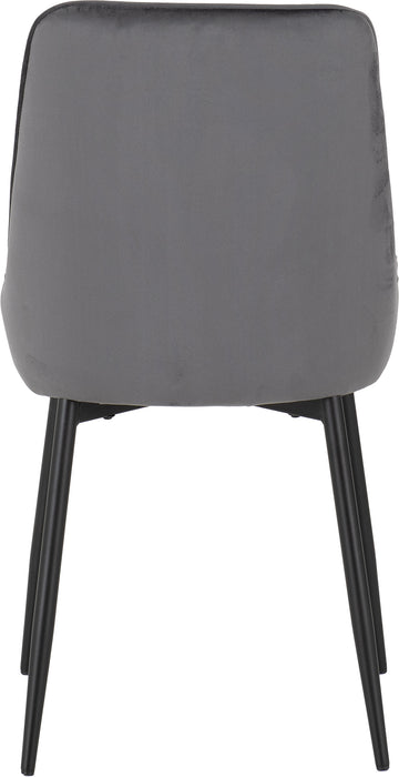 Athens Rectangular Dining Set with Avery Chairs Medium Oak Effect/Black/Grey Velvet