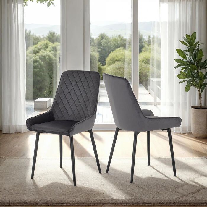 Avery Chair (Box of 2) Grey Velvet